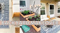 DIY OUTDOOR MAKEOVER ON A BUDGET | diy backyard makeover + diy no-dig planter boxes + diy patio