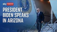 US President Joe Biden speaks in Arizona