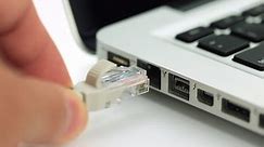Plugging port into laptop to connect to the internet