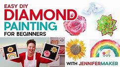 How to Do Diamond Painting for Beginners - Step by Step with 4 Free & Easy Patterns! | Merry Maker Mingle - Day 23!