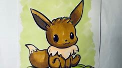 How to colour Eever Pokémon #asmr #eevee #pokemon #baby #cute #colors #markers