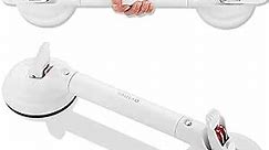 KSITEX Grab Bar for Bathtubs and Showers, Shower Handle for Elderly Suction, Heavy Duty Max Load 253lb, Handicap Grab Bars 18.5inch White One