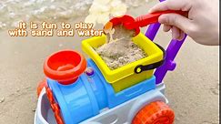 Bubble Lawn Mower for Toddlers - Bubble Machine Automatic Bubble Blower Maker Train Lawnmower with 20pcs Concentrated Bubble Solution & 9pcs Beach Sand Toys
