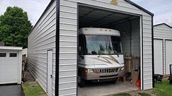 DIY How to: Metal RV Motorhome Carport Converted to Enclosed Storage Building / Carport Garage