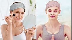 Spa Facial Headband for Washing Face 4PCS Adjustable Towel Headbands Soft Velvet Make Up Wrap Head Skin Care Hair Bands with Magic Tape for Women Girls Esthetician