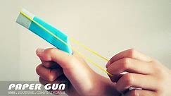 How to make a Paper Gun - Shoots with Rubber Band - Easy Paper Toy for Kids | Mini Pistol