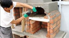 Build a pizza oven + beautiful outdoor grill from red bricks and cement