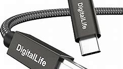 DigitalLife 2m USB Type C to B MIDI Interface Converter Cable, Compatible with Windows 11 / macOS 14 Sonoma (Metal, Nylon Braided)