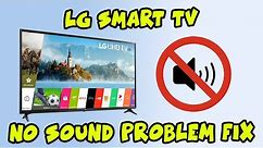 LG Smart TV No Sound Problem Fix