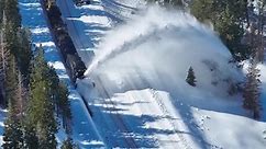 Rotary Snow Plow Clears Donner Pass Tracks