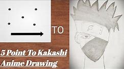 How to make 5 Point to Kakashi Anime Very Easy Drawing #kakashi #anime #viral #treanding