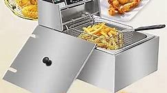 Commercial Deep Fryer Countertop Electric Fryer 6L 1700W Pro Fryer Stainless Steel for Commercial and Home Use