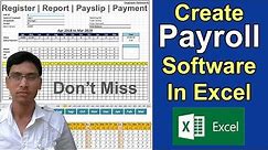 How to Make Employee Payroll Software in Excel Attendance Payslip Payment Annual & Monthly Reports