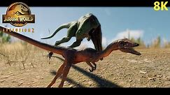 COELOPHYSIS VS COMPSOGNATHUS - Jurassic World Evolution 2 (8K)