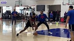 Paul George working out before todays practice & coach Tyronn Lue don't ruled out PG & Kawhi for G5