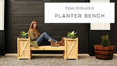 How to Build an Outdoor Planter Bench--[DIY Garden Bench Plans]
