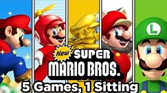 Beating all New Super Mario Bros Games in 1 Sitting