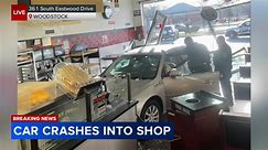 Car crashes into Woodstock Jimmy John's store, no injuries reported according to fire officials