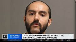 Man charged with setting fire to Halloween decorations