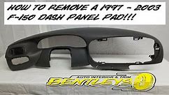 How to remove the upper dash dashboard pad on a 1997 - 2003 ford F150 Expedition & Lincoln Navigator