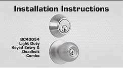 Brinks Commercial Light Duty Knob and Deadbolt Combination Installation Video (BC40054 and BC40106)