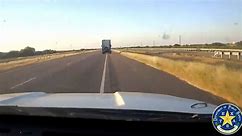 Police dashcam shows pursuit of truck tractor
