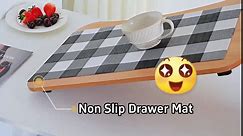 Shelf Drawer Liner for Kitchen Cabinets Non-Adhesive Shelf Liner Paper Non-Slip Strong Grip Drawer Liner Cabinet Liners Thickened Black and White Plaid Easy to Clean for Tool Box Pantry 12In x 10FT