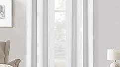 UHITECH Blackout Curtains 96 Inch Length 1 Panel Thermal Curtains for Living Room Black Out Curtains for Bedroom Window (42" W x 96" L, White, 1 Panel)
