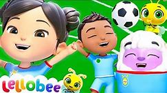 Football Song | Kids Soccer | Lellobee by CoComelon | Sing Along | Nursery Rhymes and Songs for Kids