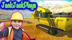 Construction Trucks Video Game Dig It! | Giant Excavators, Dump Truck, Digging | JackJackPlays