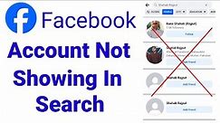 facebook account not showing in search - facebook page not showing in search