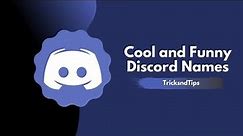 100+ Cute, Clever And Funny Discord Name Idea (2023) l New And Latest Discord Name Collection