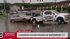 Flooding closes roads in Waterbury, Connecticut