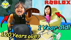 Ryan as an OLD MAN in Roblox! Let’s Play Roblox Age Simulator with Ryan’s Mommy!