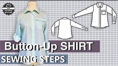Button-Up SHIRT for Women DIY - Sewing Steps / Complete Sew-Along / PDF Patterns Boutique