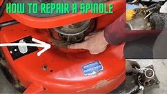 How To Repair a broken bolt on a Mower Deck Spindle. Husqvarna, John Deere, MTD, Craftsman
