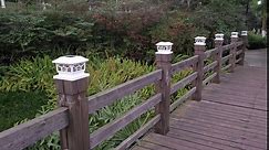 Solar Lights For Fence Post Cap Outdoor Deck Lights Solar Powered 6 Pack Waterproof for 4x4/6x6 Wooden/Vinyl Posts Two Light Modes Warm/Cool White Decor for Garden Deck Patio. (White, Set of 6)