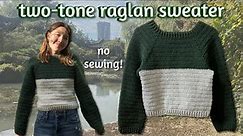 Easy Crochet Raglan Sweater Tutorial | No-Sew Crochet Sweater