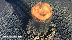 Aerial view of an atomic bomb explosion