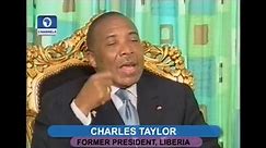 Charles Taylor sheds tears while being interviewed