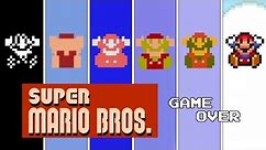 Super Mario's Death in Every Super Mario Bros Version 1985 (+ All Game Over screens)