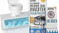 RV Black Tank Treatment Toilet Chemicals - 16 Treatments Waste Digester for Holding Tank, Gray Water Tank in RVs, Campers & Boat - Camper Toilet Sensor Cleaner, Sewer Deodorizer, 32oz - Made in USA
