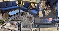Portage Peak Patio Set Unboxing, Assembly, Review. Backyard Creations from Menards. 4 Piece Wicker.