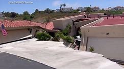 Luxury California Homes Collapsing and Sliding Into Canyon Below