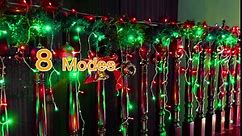 Ollny Icicle Lights Outdoor 486LED 40FT, Red and Green Christmas Light with 8 Modes Timers Remote Waterproof, Plug in Connectable Fairy String Lights for Outside Indoor House