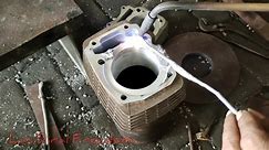 how to weld aluminum for the cylinder block so it doesn't become porous #brazing #welder