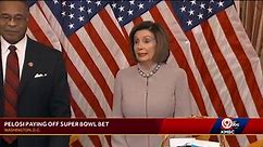 House Speaker Nancy Pelosi making good on Super Bowl wager made with Rep. Emanuel Cleaver