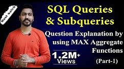 Lec-59: SQL Queries and Subqueries (part-1) | Database Management System