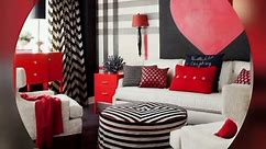 elegant red living room decoration ideas