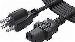 12Ft L-Type TV Power Cord, Monitor Power Cable, PC Computer Power Supply for LG TV Dynex Vizio Panasonic Acer AOC BenQ Dell HP Samsung ViewSonic Printer - UL Listed
